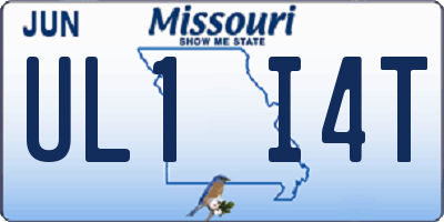 MO license plate UL1I4T