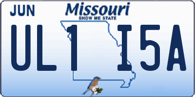 MO license plate UL1I5A