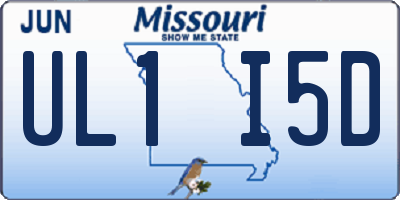 MO license plate UL1I5D