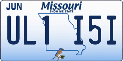 MO license plate UL1I5I