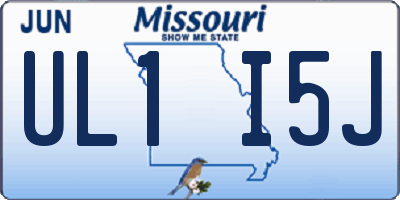MO license plate UL1I5J