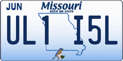 MO license plate UL1I5L