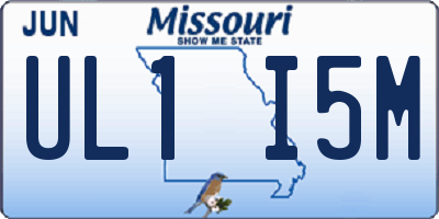MO license plate UL1I5M