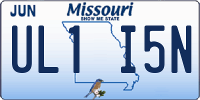 MO license plate UL1I5N