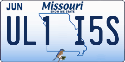 MO license plate UL1I5S