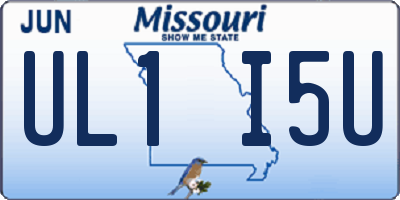 MO license plate UL1I5U