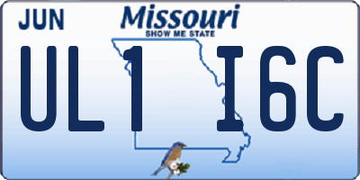 MO license plate UL1I6C