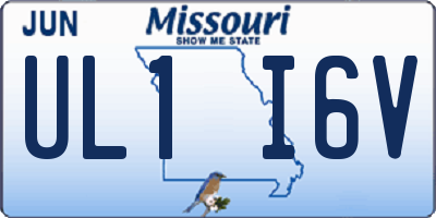 MO license plate UL1I6V