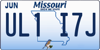 MO license plate UL1I7J