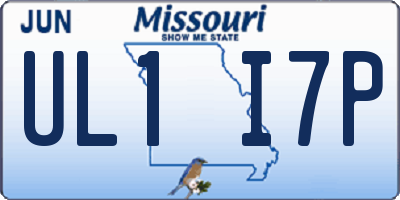 MO license plate UL1I7P