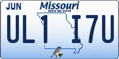 MO license plate UL1I7U