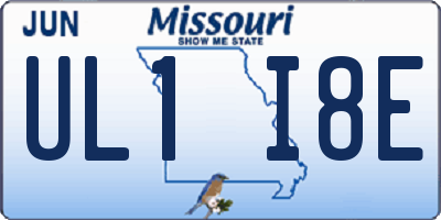 MO license plate UL1I8E
