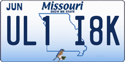 MO license plate UL1I8K