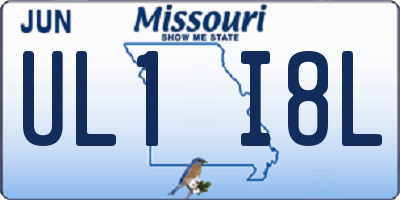 MO license plate UL1I8L