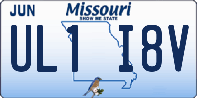 MO license plate UL1I8V