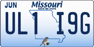 MO license plate UL1I9G