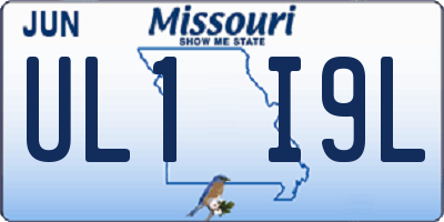 MO license plate UL1I9L