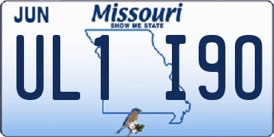 MO license plate UL1I9O