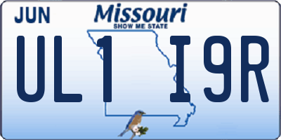 MO license plate UL1I9R