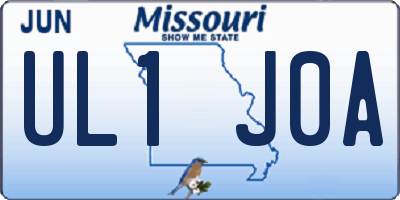 MO license plate UL1J0A