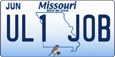 MO license plate UL1J0B