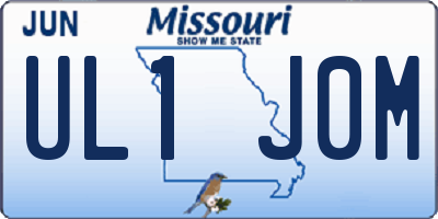 MO license plate UL1J0M
