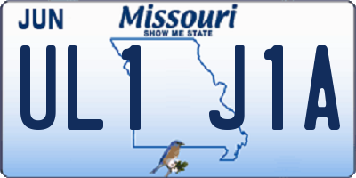 MO license plate UL1J1A