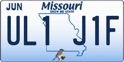 MO license plate UL1J1F
