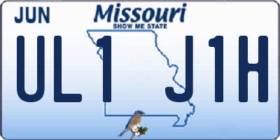 MO license plate UL1J1H