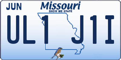 MO license plate UL1J1I