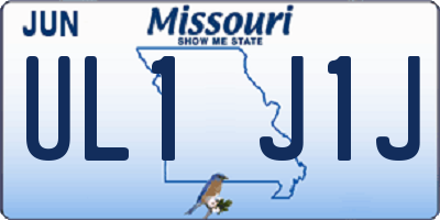 MO license plate UL1J1J
