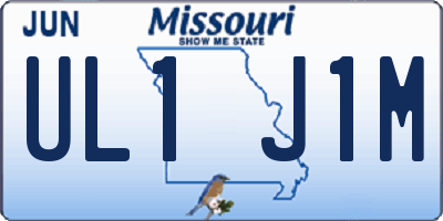 MO license plate UL1J1M