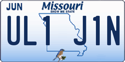 MO license plate UL1J1N