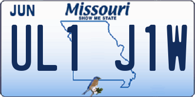 MO license plate UL1J1W