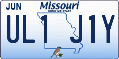 MO license plate UL1J1Y