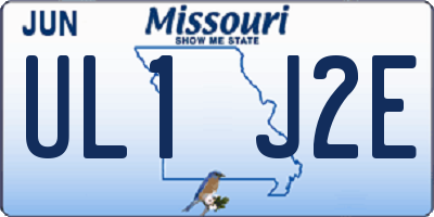 MO license plate UL1J2E