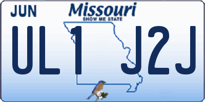 MO license plate UL1J2J