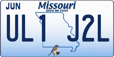 MO license plate UL1J2L