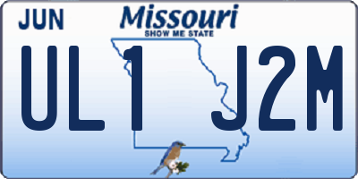 MO license plate UL1J2M