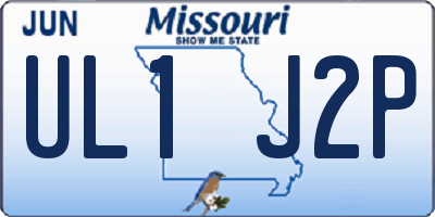 MO license plate UL1J2P