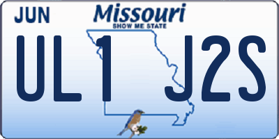 MO license plate UL1J2S