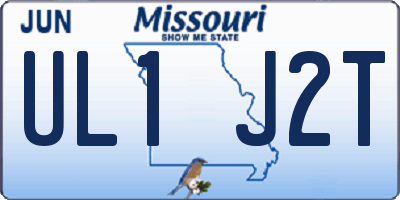 MO license plate UL1J2T