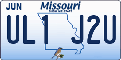 MO license plate UL1J2U