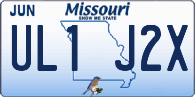 MO license plate UL1J2X