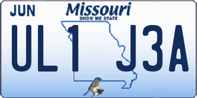 MO license plate UL1J3A