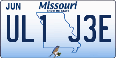 MO license plate UL1J3E
