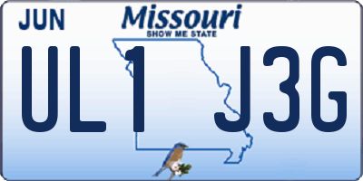 MO license plate UL1J3G