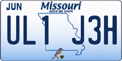 MO license plate UL1J3H