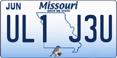 MO license plate UL1J3U