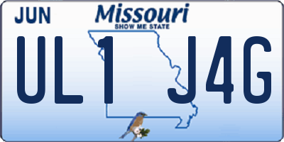 MO license plate UL1J4G